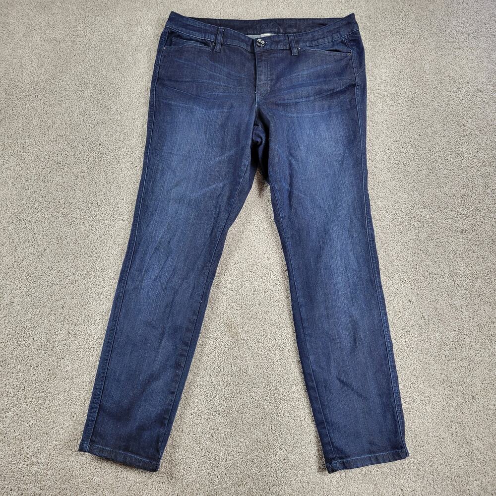 Cache Jeans Womens 14 Blue Dark Wash Stretch Mid Rise Denim Pants